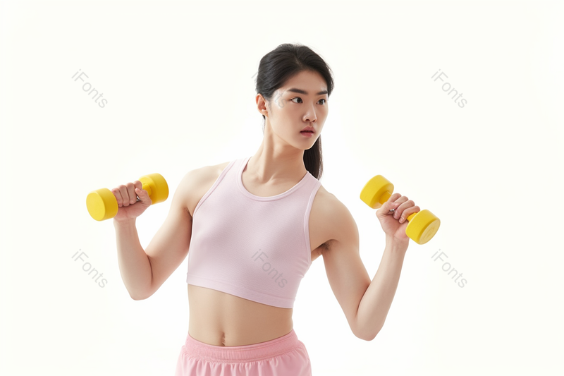 粉色衣服练习举重的健康女性,高清,摄影图,摄影图片,图片大全,摄影图免费下载